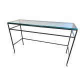 Modern Glass Console Table with Metal Frame