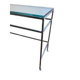 Modern Glass Console Table with Metal Frame