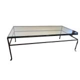 Rectangular Glass and Metal Coffee Table
