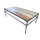 Rectangular Glass and Metal Coffee Table