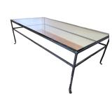 Rectangular Glass and Metal Coffee Table
