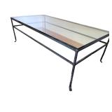 Rectangular Glass and Metal Coffee Table