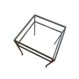Wrought Iron and Glass Square Side Table