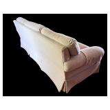 Beige 3-Cushion Sofa with Rolled Arms