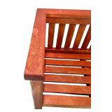 Wooden Slat Back Bench with Armrests