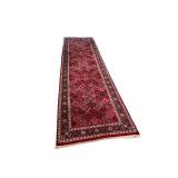 Handmade Persian-Style Wool Runner Rug with Geometric Pattern