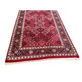 Handmade Persian-Style Wool Runner Rug with Geometric Pattern