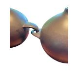 Studio Art Pottery Walnut Brown Linked Trio Vase Set