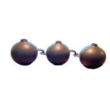 Studio Art Pottery Walnut Brown Linked Trio Vase Set