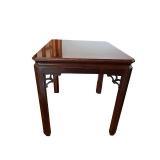 Wooden Square Accent Table with Decorative Inlay