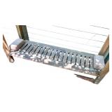 Outdoor Wooden Console Table with Slatted Shelves