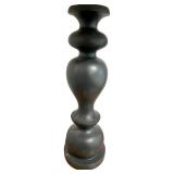 Pair of Table Lamps with Black Sculpted Bases and Fabric Shades