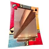 Set of 4 Decorative Mirrors with Vibrant Artistic Frames