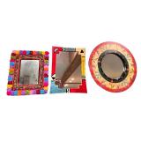 Set of 4 Decorative Mirrors with Vibrant Artistic Frames