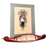 Indigenous Art Collection: Painting and Birchbark Canoe