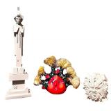 Collection of 3 Ceramic and Wood Decorative Sculptures