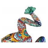 Colorful Mexican Talavera Style Ceramic Frog Decor