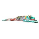 Colorful Mexican Talavera Style Ceramic Frog Decor