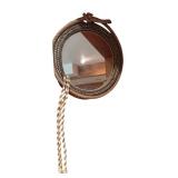 Decorative Hand Carved Wooden Horse-Drawn Log Sled with Mirror