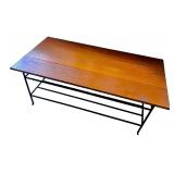 Wooden Coffee Table with Metal Frame