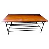 Wooden Coffee Table with Metal Frame