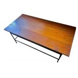 Wooden Coffee Table with Metal Frame