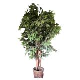 Artificial Large Indoor Plant in Wicker Basket