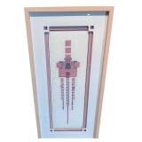 Framed Geometric Embroidery Artwork on Museum Grade Board