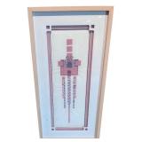 Framed Geometric Embroidery Artwork on Museum Grade Board