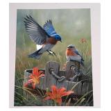 Limited Edition Print "Summer Morning Bluebirds" by Joseph Hautman