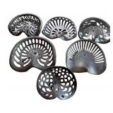 Set of 6 Vintage Cast-Iron Tractor Seats