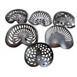 Set of 6 Vintage Cast-Iron Tractor Seats