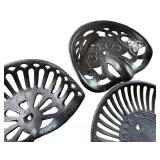 Set of 6 Vintage Cast-Iron Tractor Seats
