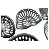 Set of 6 Vintage Cast-Iron Tractor Seats