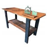 Vintage Workbench with Wood Vice and Angle Cutting Guide