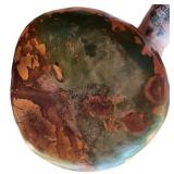 Handcrafted Hawaiian Gourd Art with Leaf Motif