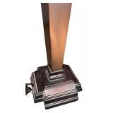 Vintage Brass and Wood Floor Lamp Base with Double Sockets