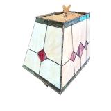 Stained Glass Table Lamp with Wooden Base