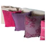Collection of Decorative Throw Pillows in Assorted Patterns and Colors
