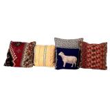 Collection of Decorative Throw Pillows in Assorted Patterns and Colors