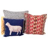 Collection of Decorative Throw Pillows in Assorted Patterns and Colors