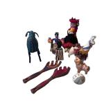 Collection of Global Folk Art Figures and Handcrafted Serving Utensils