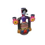 Collection of Global Folk Art Figures and Handcrafted Serving Utensils