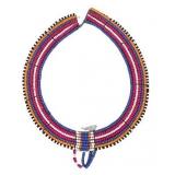 Set of 3 Maasai Beaded Collar Necklaces with Metal Accents