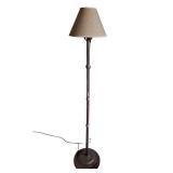 Traditional Metal Floor Lamp with Beige Shade