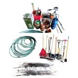 Extensive Gardening Tool Set with Water Hoses and Pottery Supplies