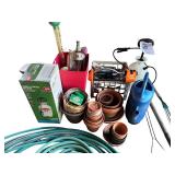Extensive Gardening Tool Set with Water Hoses and Pottery Supplies