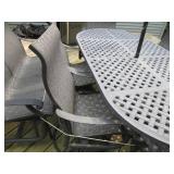 Very heavy metal framed patio table... Very heavy metal framed patio table...