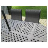 Very heavy metal framed patio table... Very heavy metal framed patio table...