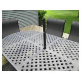 Very heavy metal framed patio table... Very heavy metal framed patio table...
